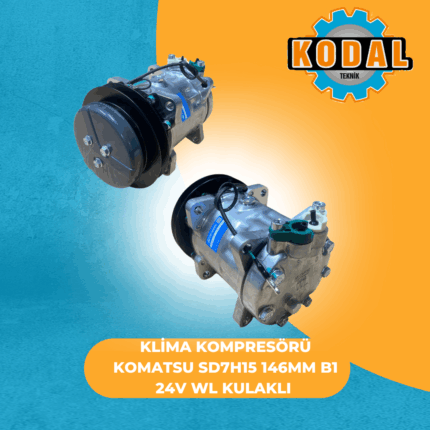 KLİMA KOMPRESÖRÜ KOMATSU SD7H15 146MM B1 24V WL KULAKLI